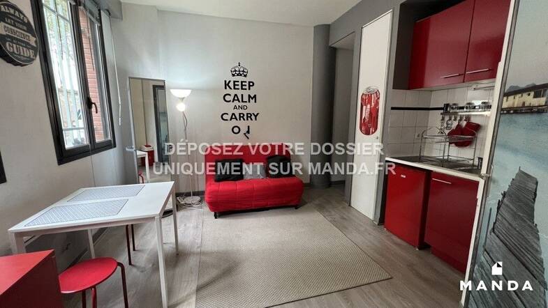 Appartement à louer 511 € 1 pièce 18 m² RDC Saint Cyprien Toulouse 31300