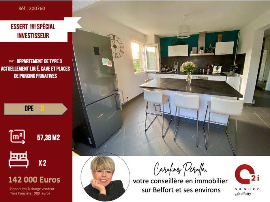 Appartement 3 pièces 57 m² · à Essert · 57,4 m² · 142 000 €