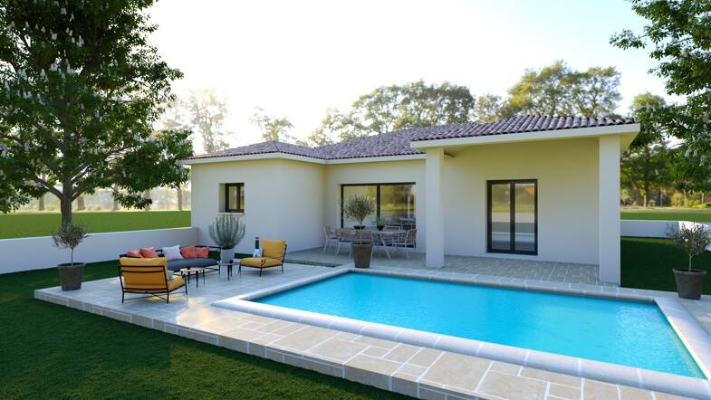 Maison de plain-pied à vendre 271 000 € 4 pièces 3 chambres 90 m² 502 m² de terrain Centre Ville Clermont-l'Hérault 34800