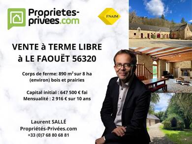 Mas à vendre 647 500 € 26 pièces 7 chambres 890 m² 78 108 m² de terrain Le Faouët 56320
