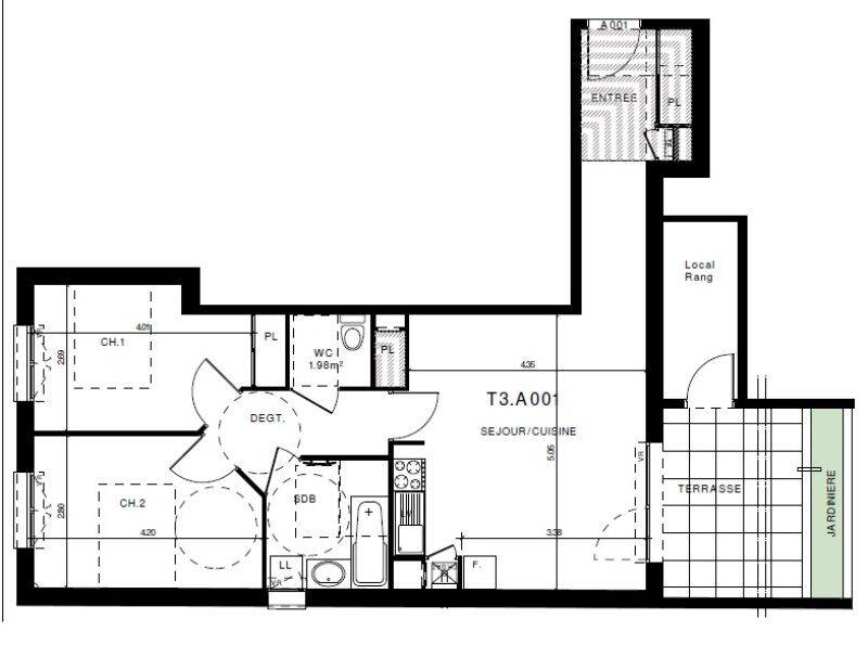 Appartement 3 pièces 64 m² · à Clermont-Ferrand · 63,6 m² · 780 €/mois