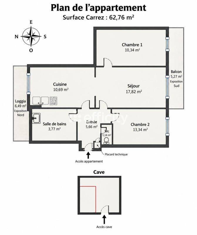 Appartement 3 pièces 63 m² · à Villeurbanne · 63 m² · 250 000 €