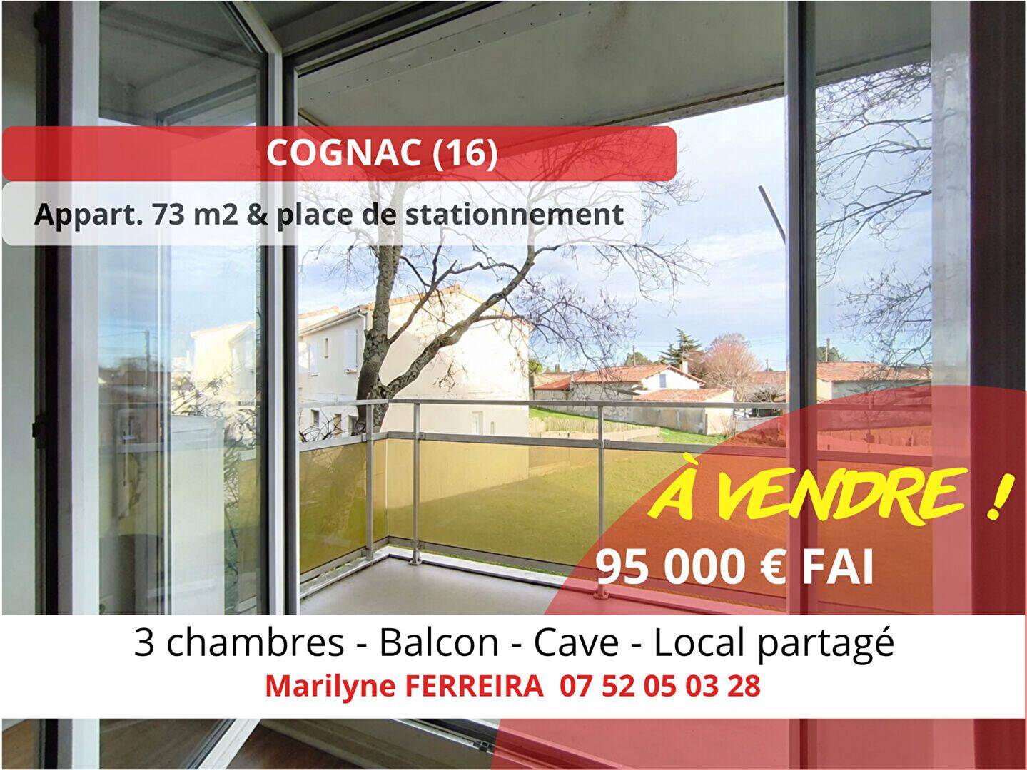 Appartement 4 pièces 73 m² · à Cognac · 73 m² · 95 000 €