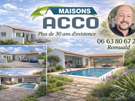 Terrain avec maison neuve à vendre 385 000 € 4 pièces 3 chambres 97 m² 419 m² de terrain Bourgneuf 17220