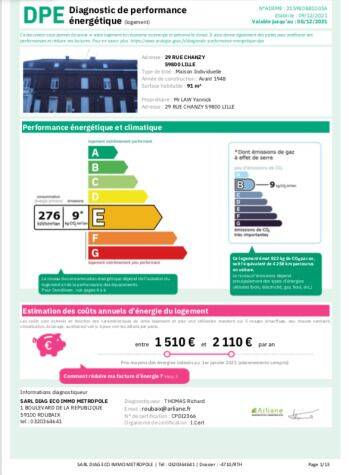 5 pièces 91 m² · à Lille · 91 m² · 420 €/mois