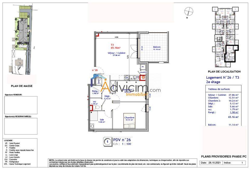 Appartement 3 pièces 65 m² · à Saran · 65,2 m² · 781 €/mois