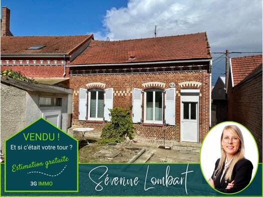 Maison jumelée à vendre 102 000 € 2 pièces 1 chambre 64 m² 370 m² de terrain Davenescourt 80500