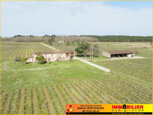 Villa à vendre 420 000 € 23 pièces 11 chambres 550 m² 4 990 m² de terrain Illats 33720