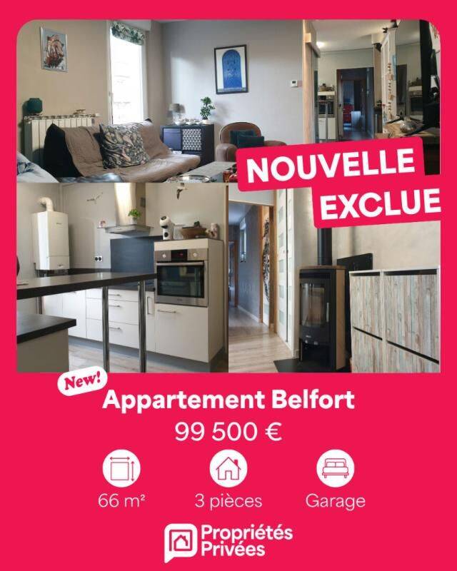 Appartement 3 pièces 66 m² · à Belfort · 66 m² · 99 500 €