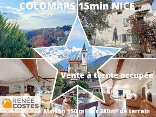 Maison en viager occupé Bouquet 233 750 € 6 pièces 3 chambres 153 m² 380 m² de terrain Colomars 06670