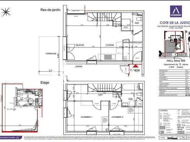 Appartement 3 pièces 70 m² · à Louviers · 69,5 m² · 843 €