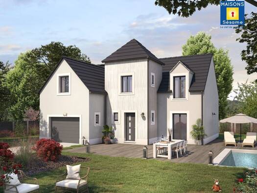 Terrain avec maison neuve à vendre 375 000 € 6 pièces 4 chambres 124 m² 280 m² de terrain Villiers-le-Sec 95720