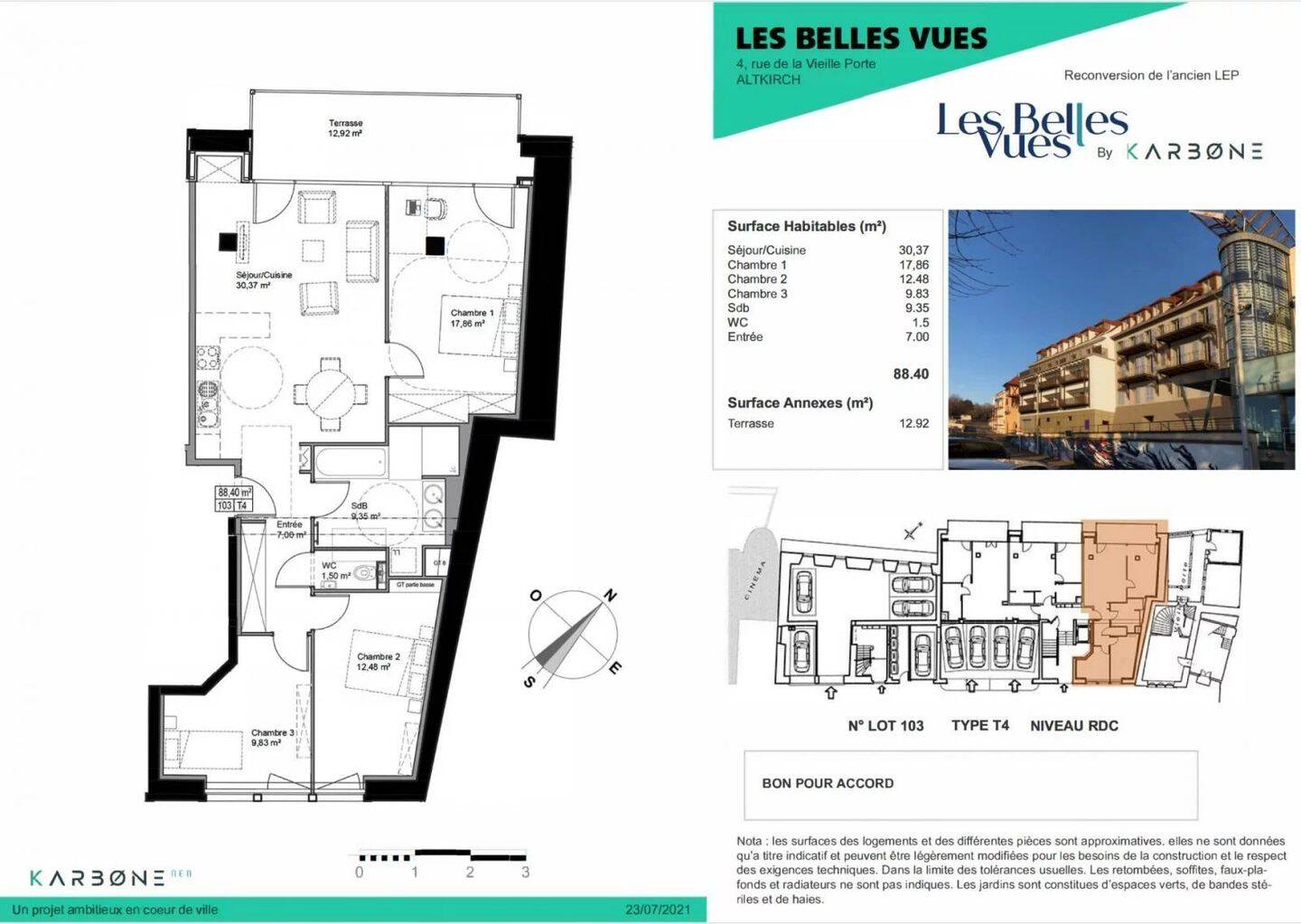 Appartement 4 pièces 89 m² · à Altkirch · 88,6 m² · 319 000 €
