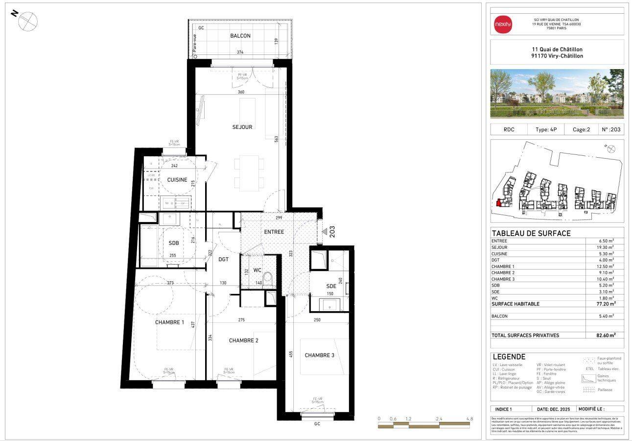 Appartement 4 pièces 77 m² · à Viry-Châtillon · 77 m² · 935 €