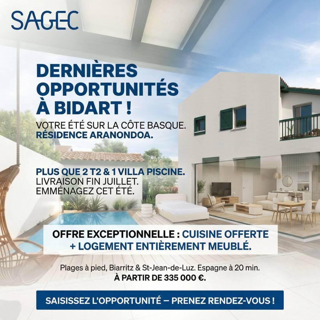 Appartement 2 pièces 45 m² · à Bidart · 45 m² · 335 000 €