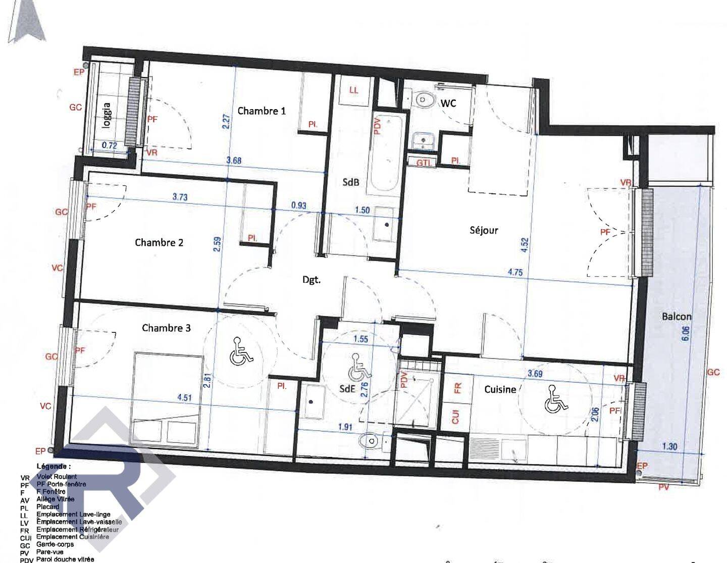 Appartement 4 pièces 77 m² · à Montreuil · 77,2 m² · 1 860 €/mois