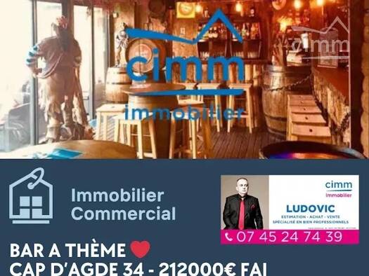 Bar / Café à vendre 212 000 € 186 m² d'espace de restauration Le Cap d'Agde Agde 34300