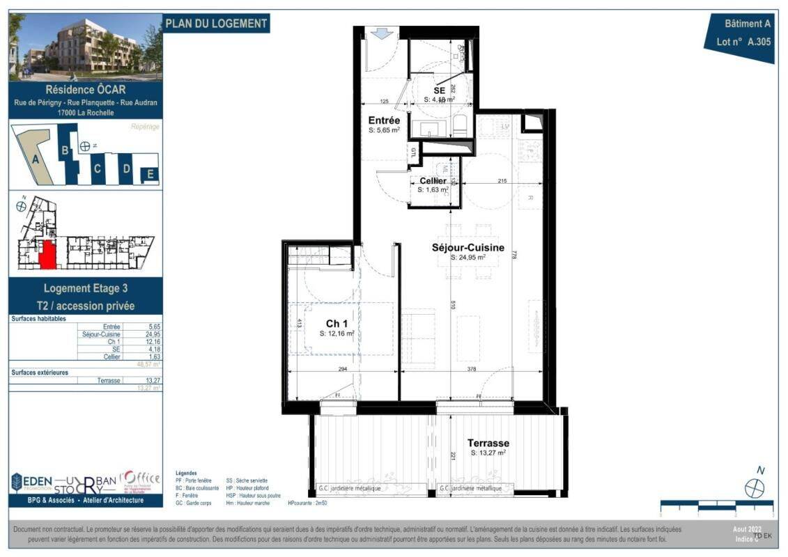 Appartement 2 pièces 48 m² · à La Rochelle · 48 m² · 870 €