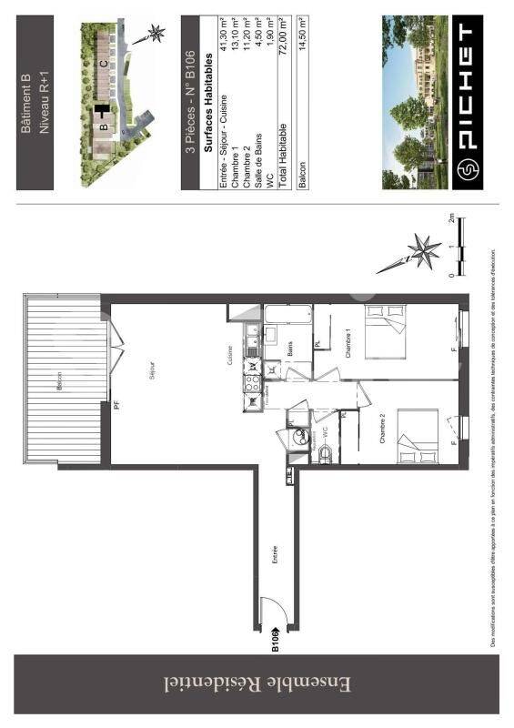 Appartement 3 pièces 72 m² · à Léognan · 72 m² · 1 080 €/mois