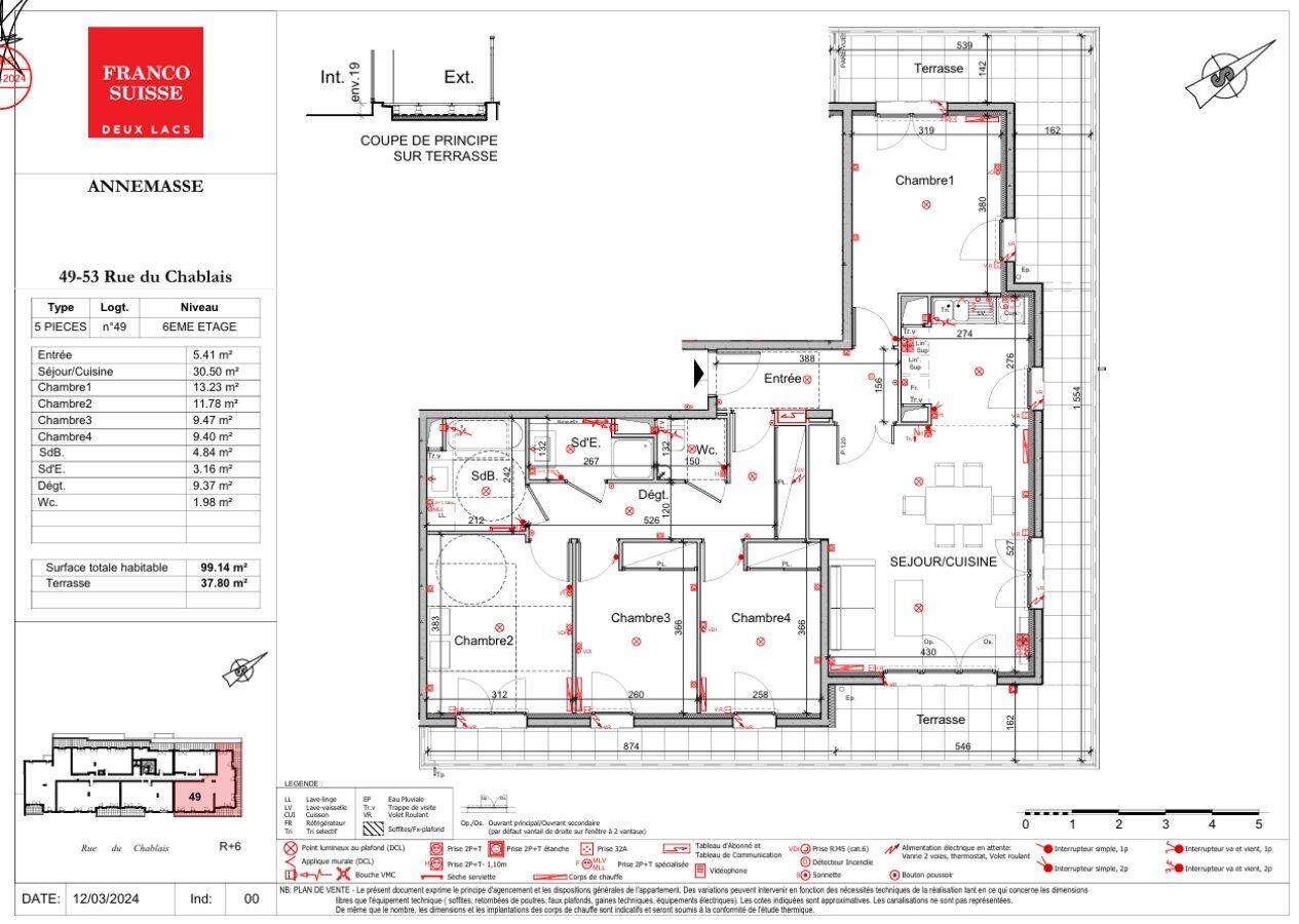 Appartement 5 pièces 99 m² · à Annemasse · 99 m² · 1 996 €/mois