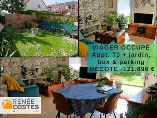 Appartement en viager occupé Bouquet 71 675 € 3 pièces 2 chambres 69 m² RDC/2 Belle Croix Ozoir-la-Ferrière 77330