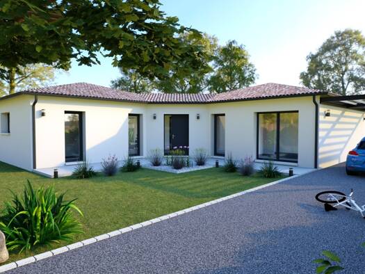 Terrain avec maison neuve à vendre 229 515 € 4 pièces 3 chambres 109,6 m² 1 592 m² de terrain Lamonzie-Saint-Martin 24680