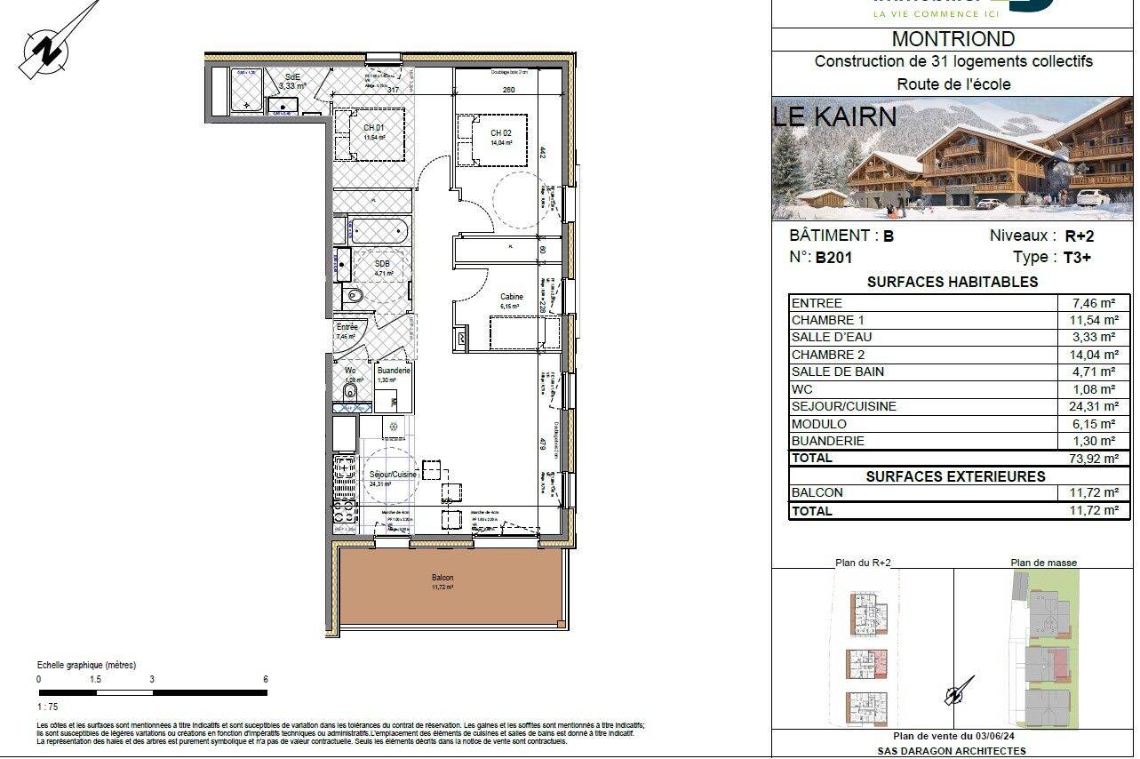 Appartement 3 pièces 74 m² · à Montriond · 73,9 m² · 645 000 €