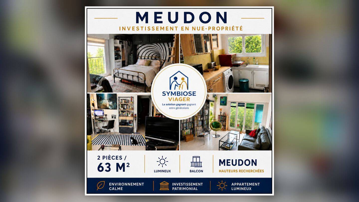 Appartement 2 pièces 63 m² · à Meudon · 63 m² · 195 000 €
