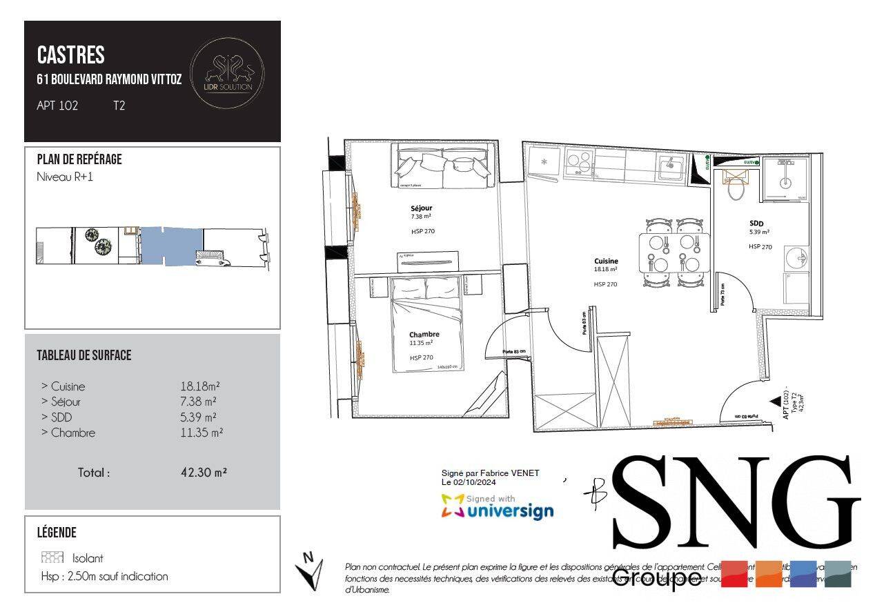 Appartement 2 pièces 41 m² · à Castres · 41 m² · 520 €/mois