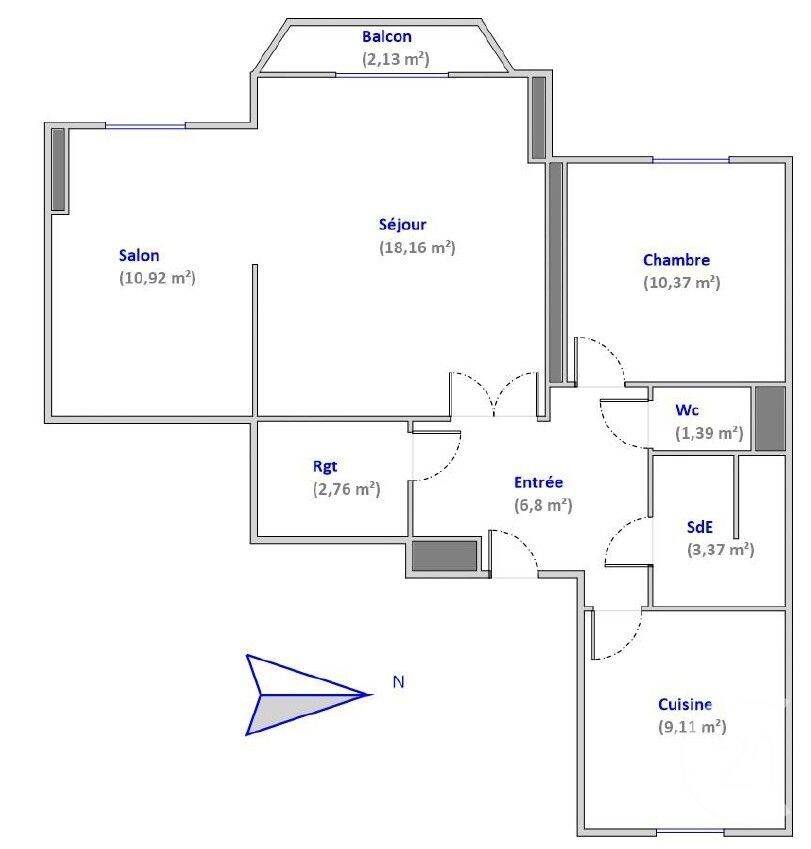 Appartement 3 pièces 63 m² · à Fontaines-sur-Saône · 62,9 m² · 210 000 €