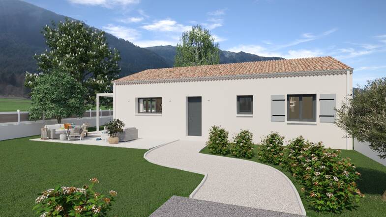 Maison de plain-pied à vendre 209 800 € 3 pièces 2 chambres 79 m² 380 m² de terrain Chomérac 07210