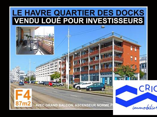 Appartement à vendre 252 000 € 4 pièces 3 chambres 87 m² Étage 1/3 Le Port Le Havre 76600