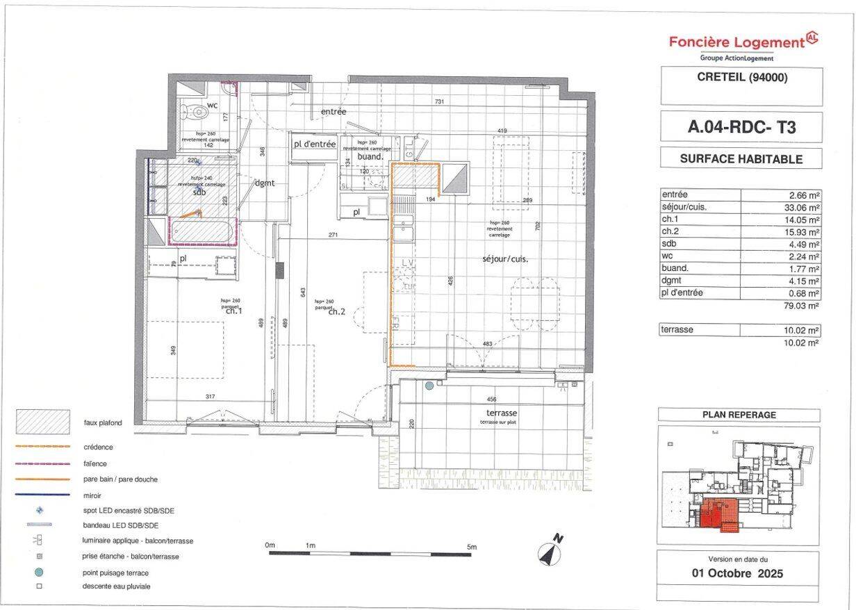 Appartement 3 pièces 79 m² · à Créteil · 79 m² · 1 385 €/mois