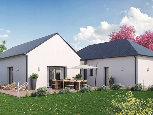 Terrain avec maison neuve à vendre 308 579 € 5 pièces 4 chambres 132 m² 1 549 m² de terrain Draché 37800