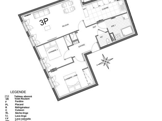 Appartement à vendre - neuf 266 328 € 3 pièces 2 chambres 69 m² RDC Trilport 77470