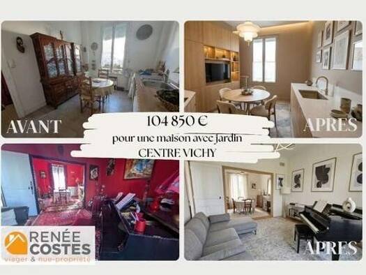 Maison en viager occupé Bouquet 104 850 € 5 pièces 3 chambres 103 m² 139 m² de terrain Jeanne d'Arc-Stade Vichy 03200