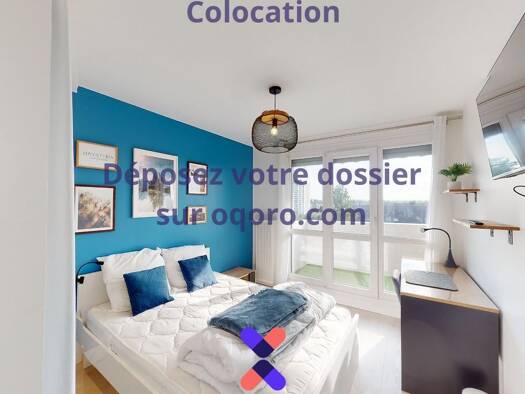 Colocation à louer 420 € 6 pièces 5 chambres 81 m² 9ème étage Les Fontaines Tours 37200