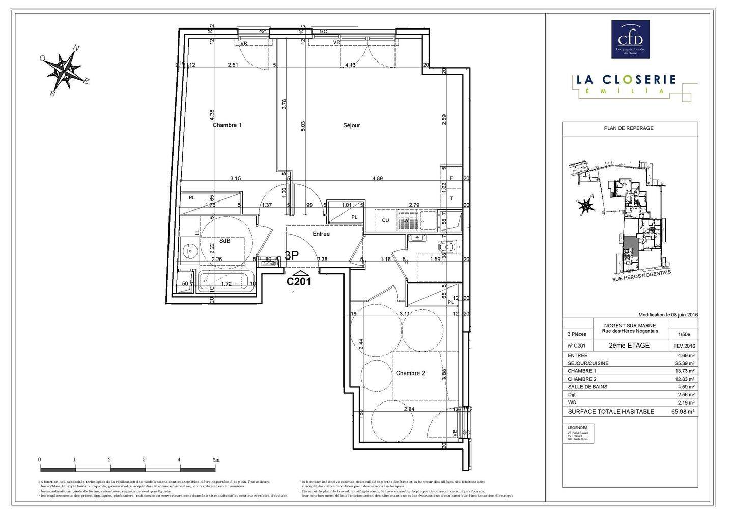 Appartement 3 pièces 64 m² · à Nogent-sur-Marne · 64,3 m² · 1 257 €