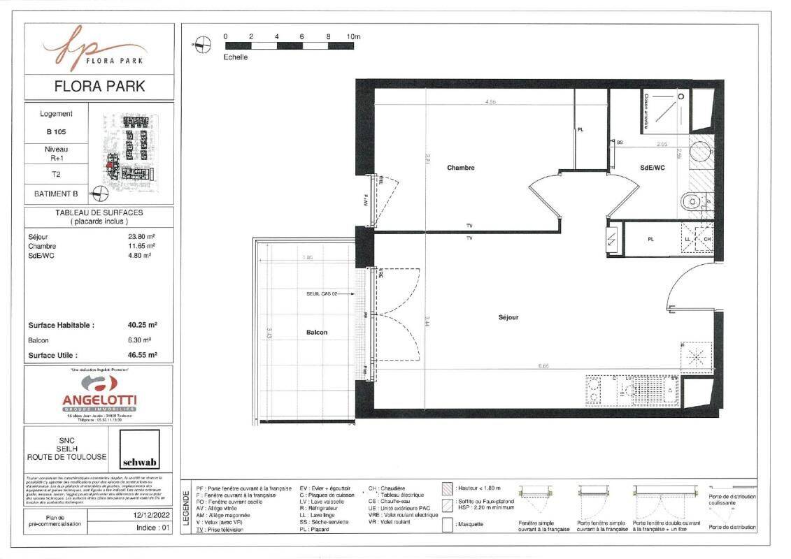 Appartement 2 pièces 40 m² · à Seilh · 40 m² · 598 €/mois