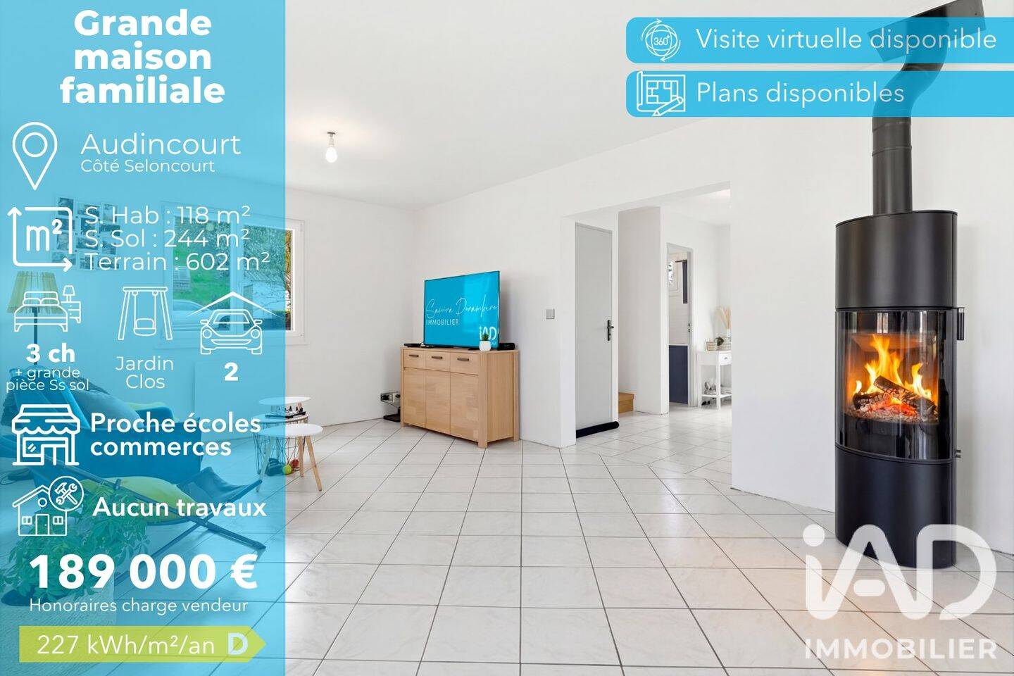 Maison 6 pièces 118 m² · à Audincourt · 118 m² · 189 000 €