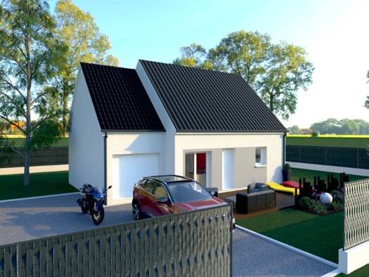 Terrain avec maison neuve à vendre 201 906 € 4 pièces 2 chambres 50 m² 1 242 m² de terrain Menneval 27300