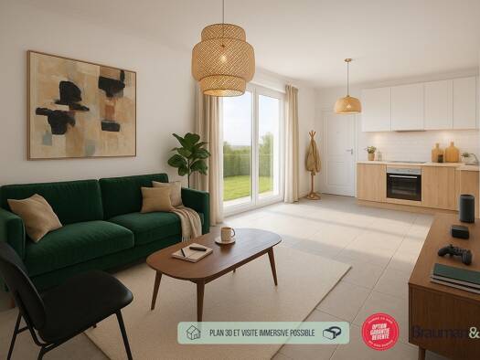 Appartement à vendre - neuf 266 900 € 3 pièces 2 chambres 59 m² RDC Nord-Centre Cesson 77240