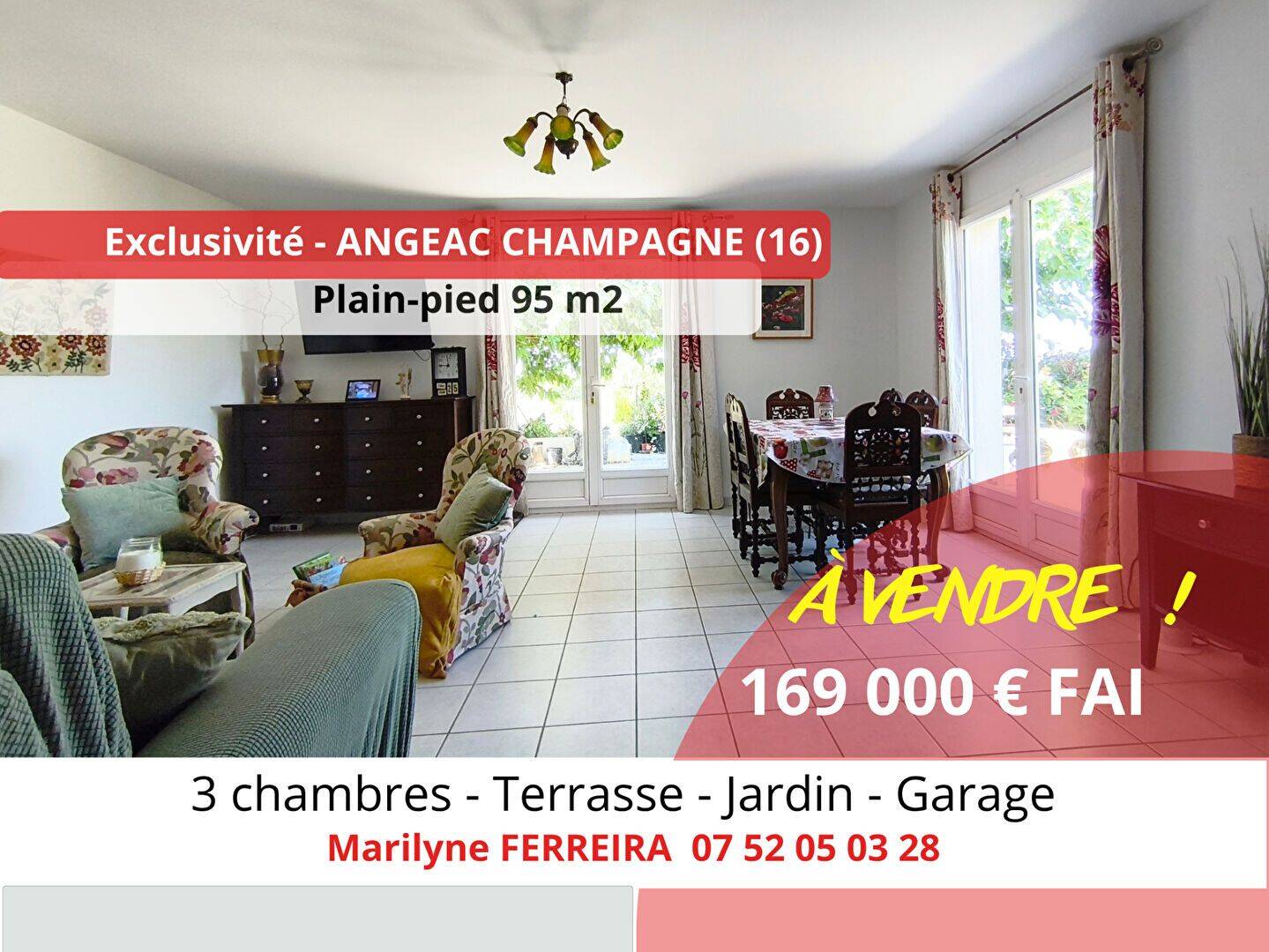 Maison 4 pièces 95 m² · à Angeac-Champagne · 95 m² · 169 000 €