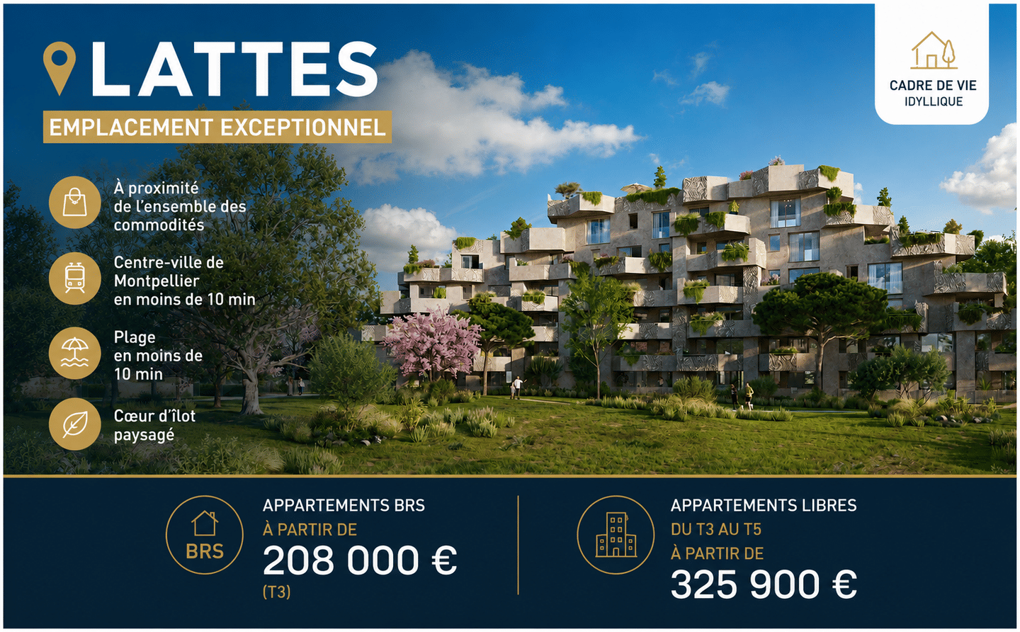 Appartement 1 pièce 22 m² · à Lattes · 22,4 m² · 175 000 €