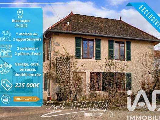 Maison à vendre 225 000 € 4 pièces 2 chambres 97 m² 115 m² de terrain Chaprais - Cras Besançon 25000