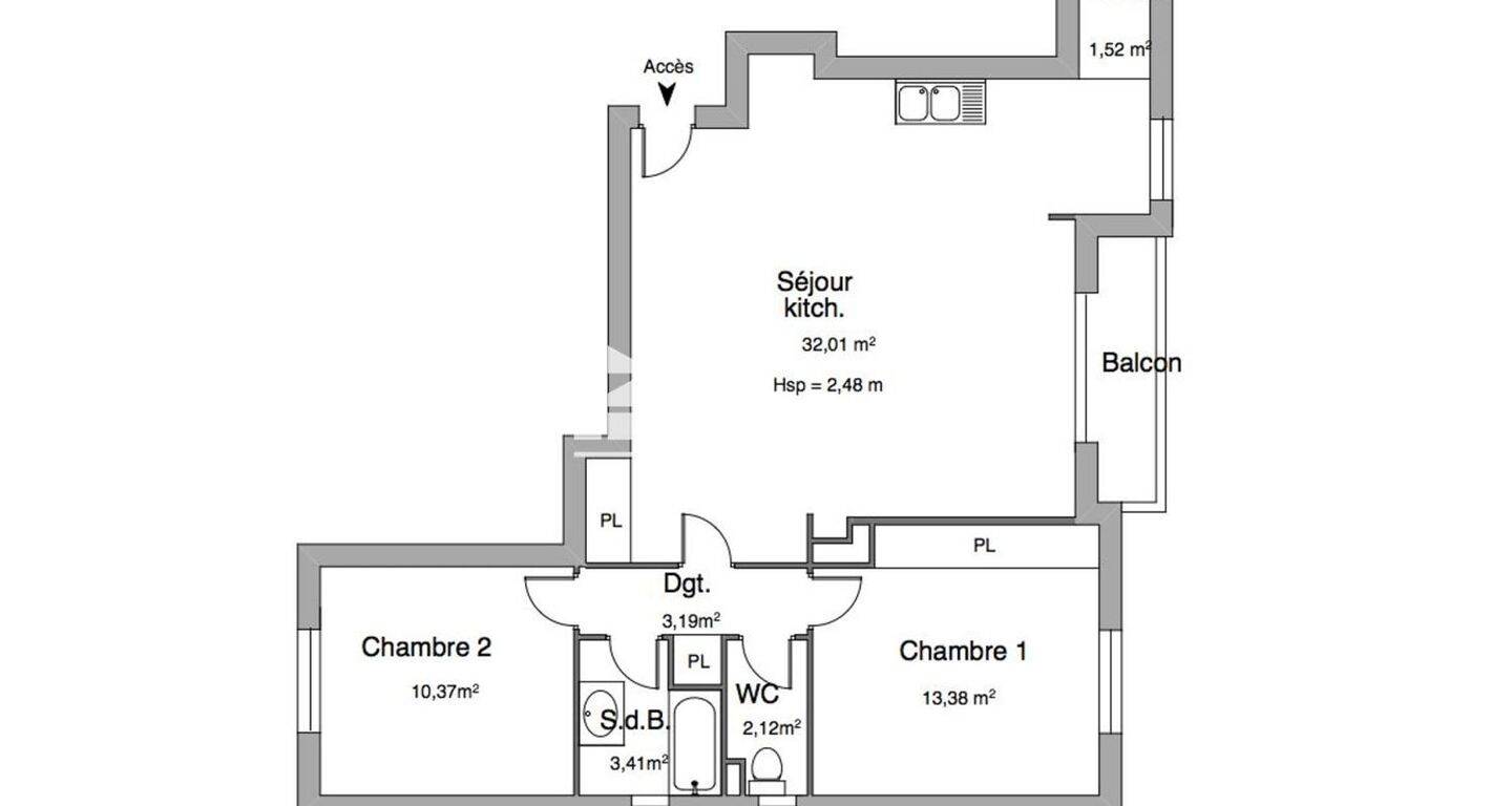 Appartement 3 pièces 66 m² · à Les Clayes-sous-Bois · 66 m² · 1 008 €/mois