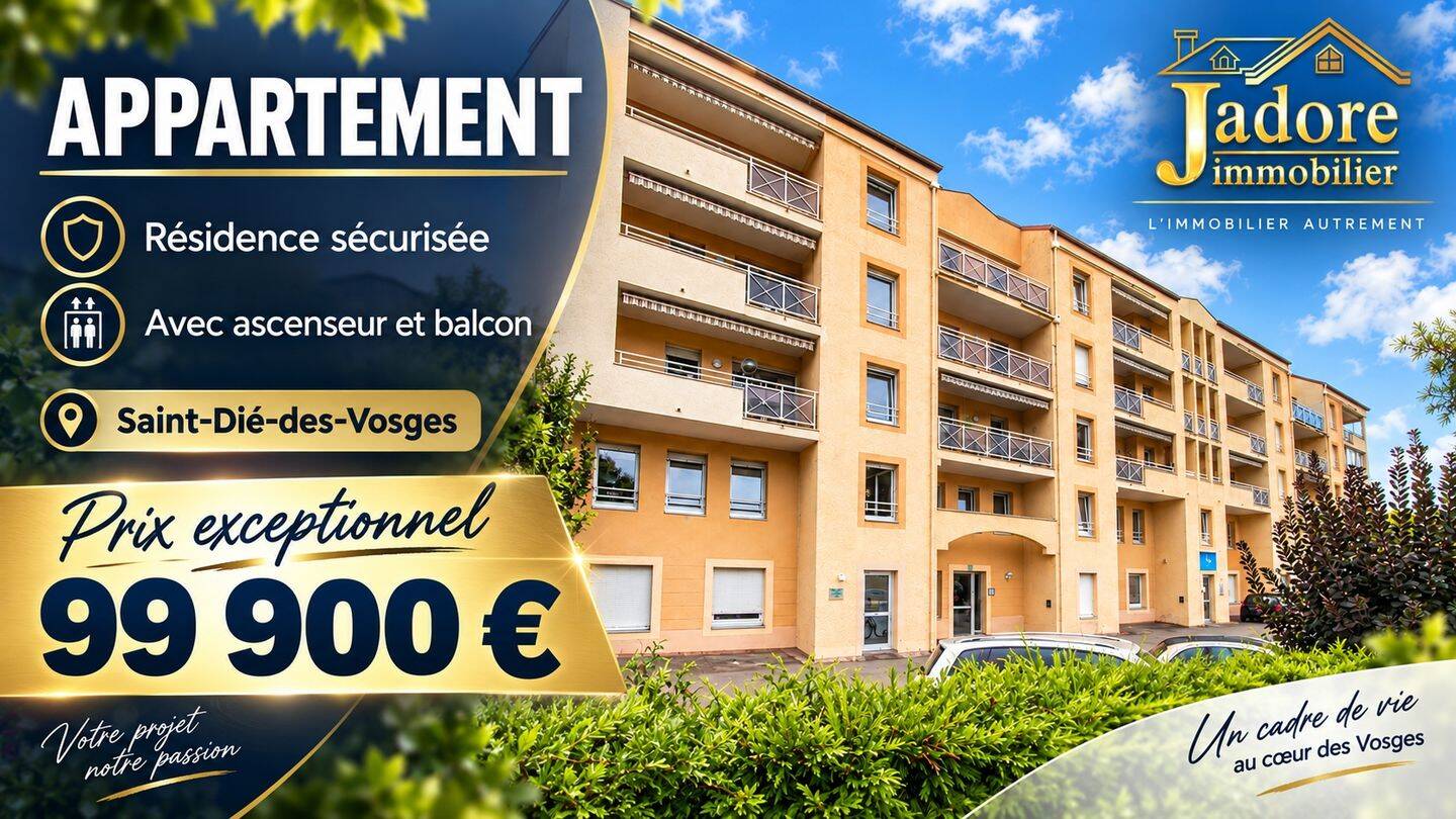 Appartement 2 pièces 65 m² · à Saint-Dié-des-Vosges · 65 m² · 99 900 €