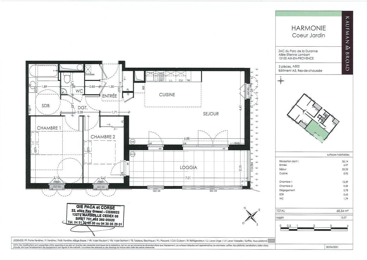 Appartement 3 pièces 68 m² · à Aix-en-Provence · 68 m² · 1 083 €/mois