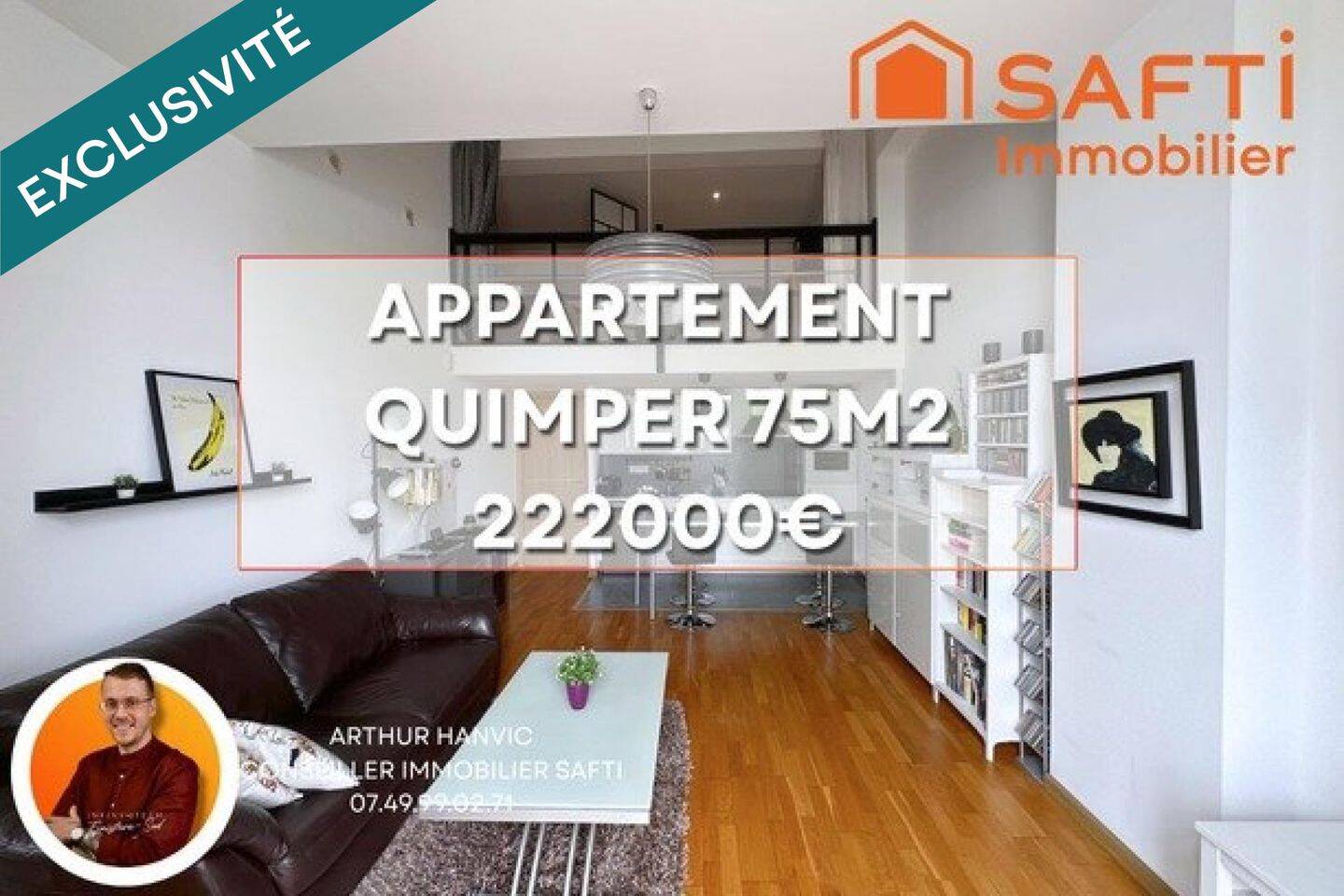 Appartement 3 pièces 75 m² · à Quimper · 75 m² · 222 000 €