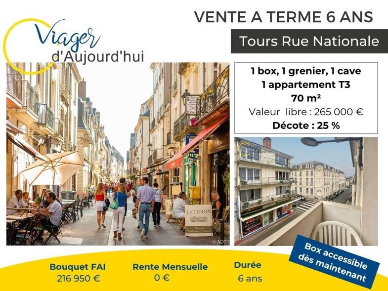 Appartement à vendre 216 950 € 3 pièces 2 chambres 70,5 m² Étage 2/4 Centre Tours 37000